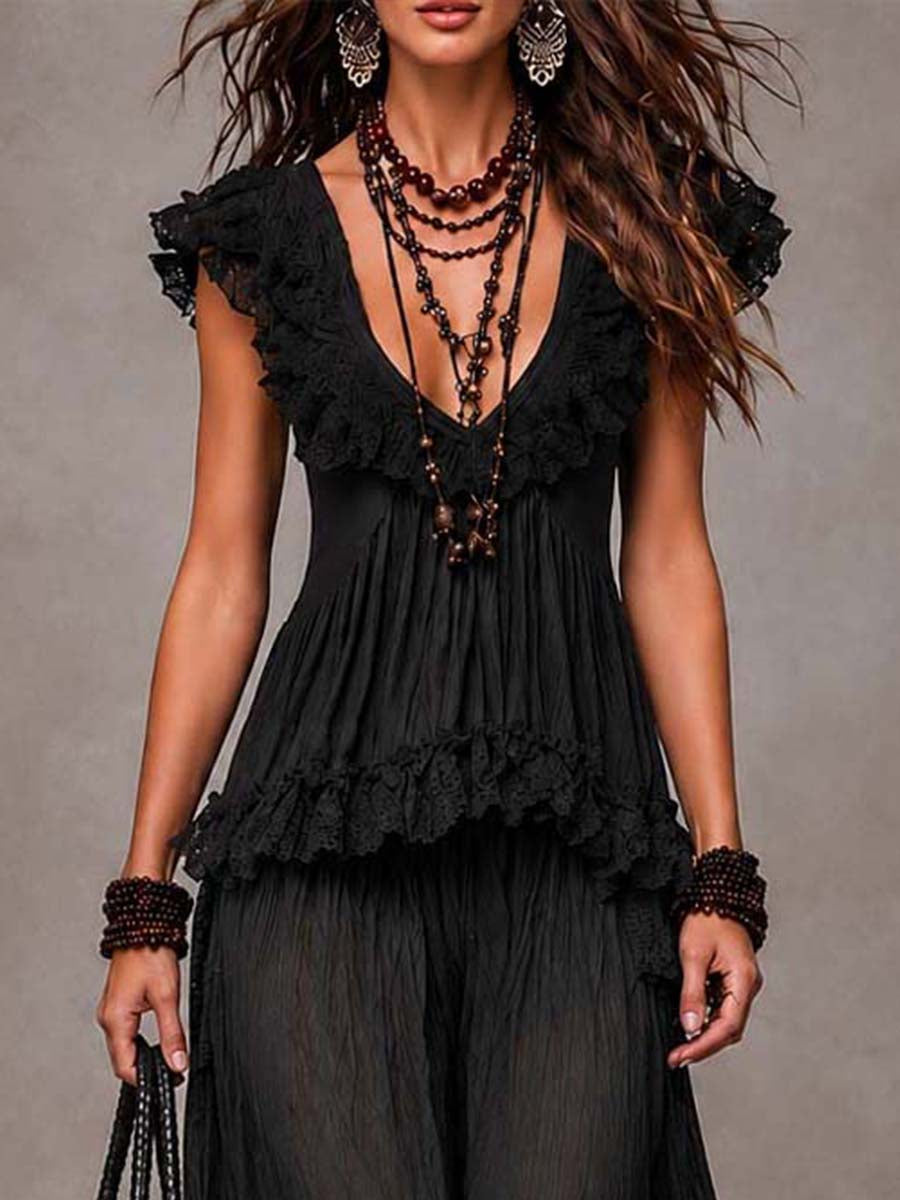 Sienna Bohemian V-Neck Set
