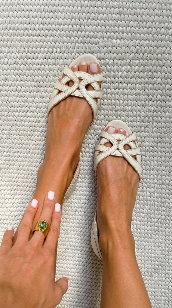 Camilla | Cream Elegant Woven Sandals