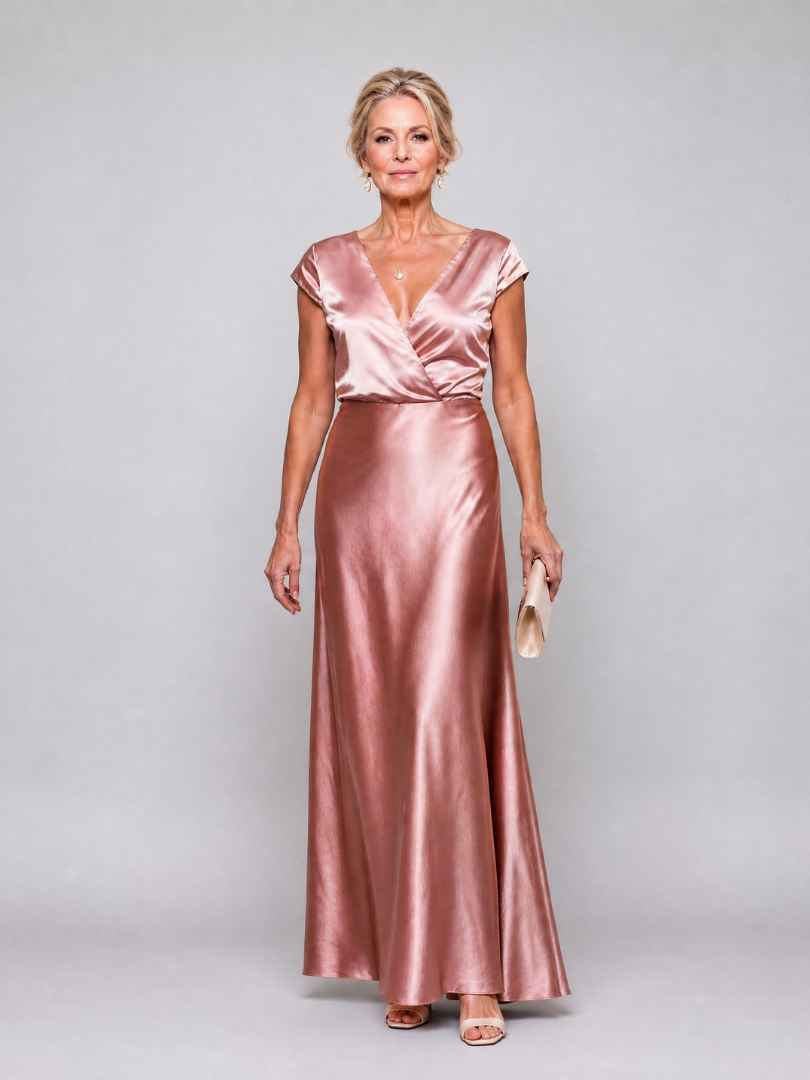 Samouse | Wrap Top Short Sleeve Maxi Dress