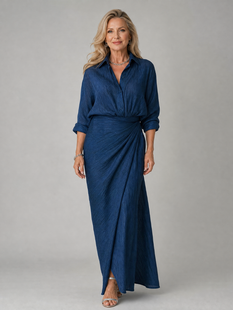 Mirque | Long Sleeve Wrap Maxi Dress