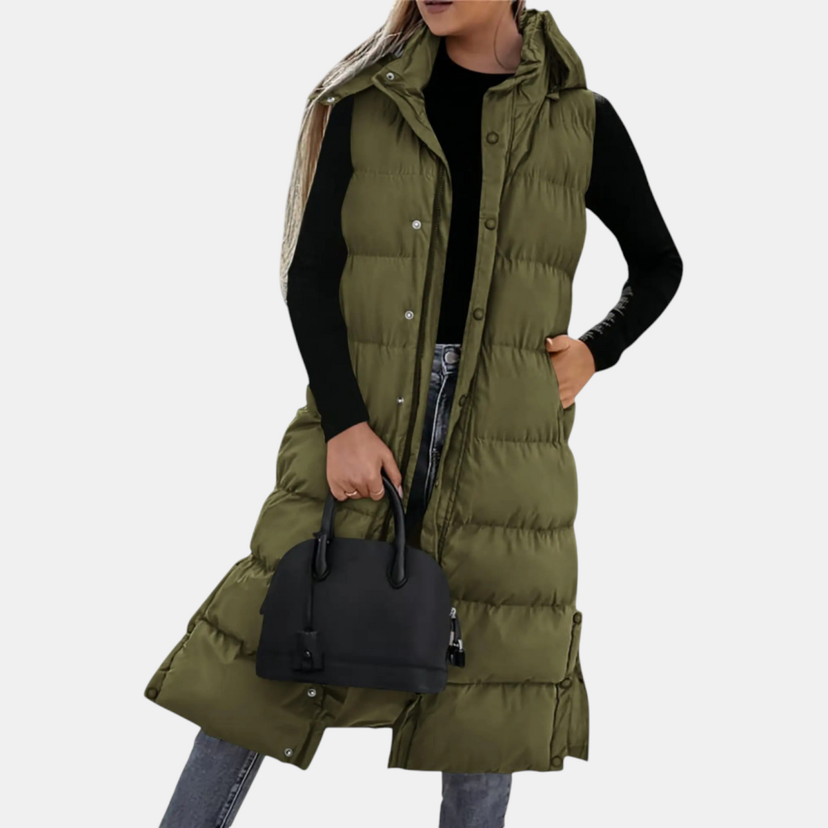 Maxi Hooded Puffer Vest