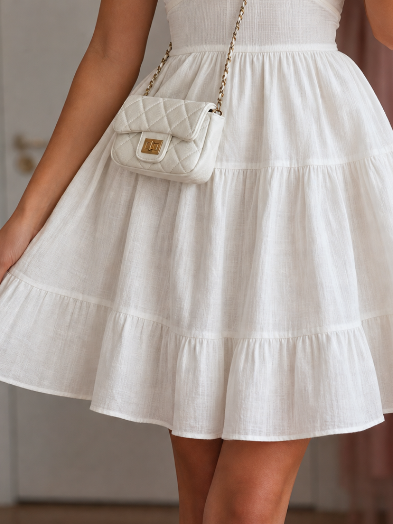 Amake | Spaghetti Strap Gathered Bodice Mini Dress