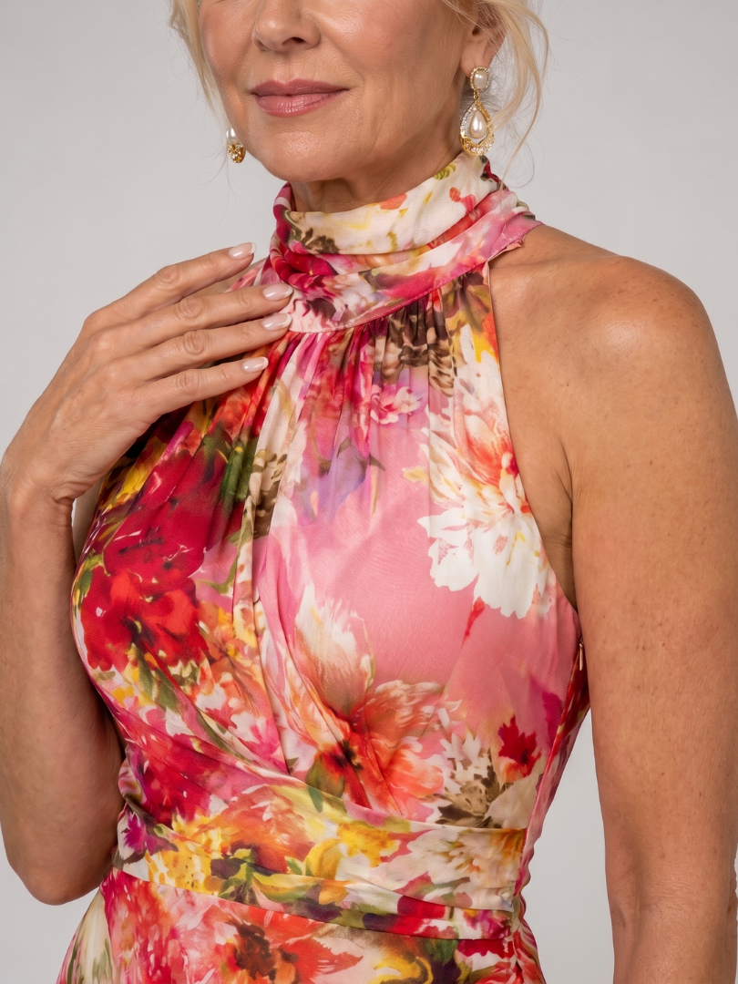 Elisabetta | Halter Floral Maxi Dress