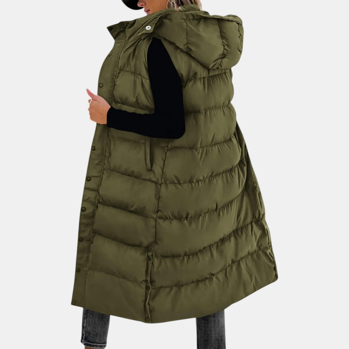 Maxi Hooded Puffer Vest