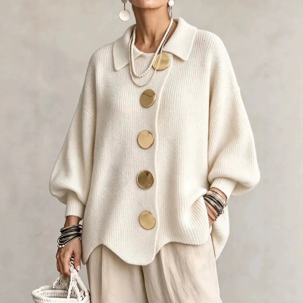 Karina | Oversized Collared Cardigan