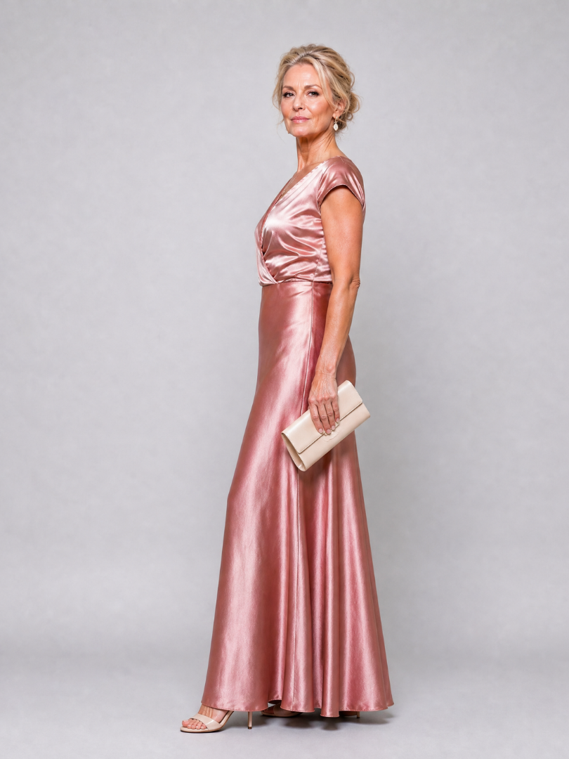 Samouse | Wrap Top Short Sleeve Maxi Dress