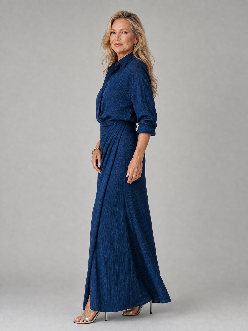 Mirque | Long Sleeve Wrap Maxi Dress