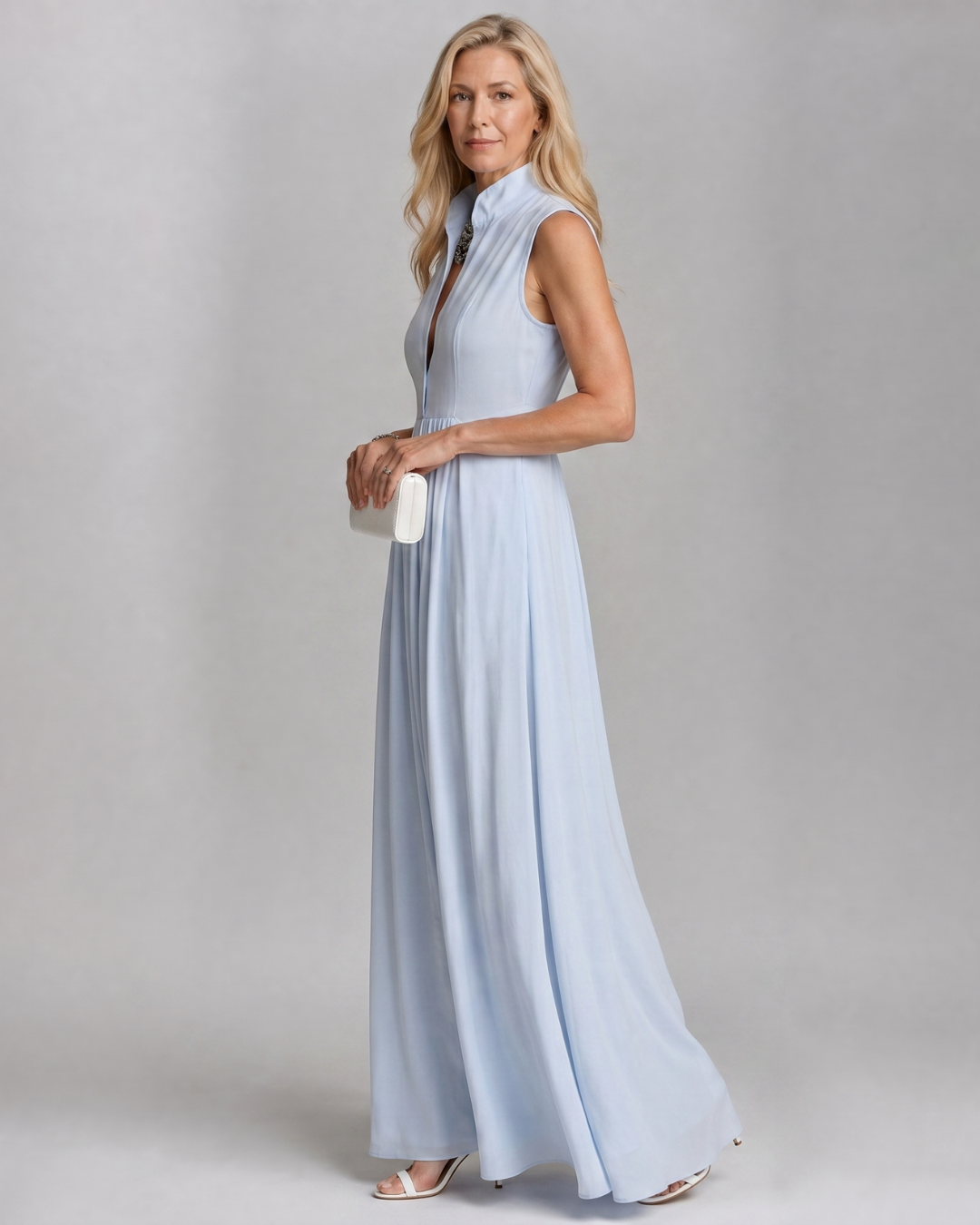 Virelia | Sleeveless Collared Flowing Wide Leg Jumpsuit