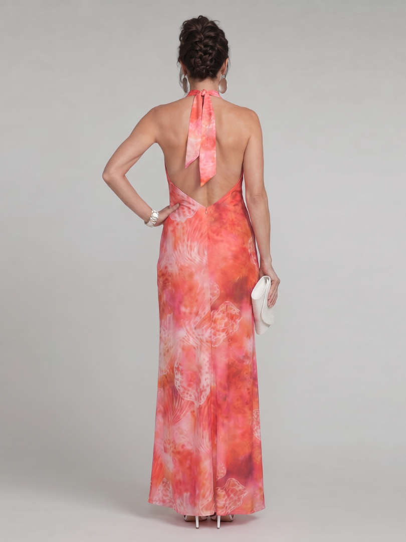 Coraline | Halter Printed Maxi Dress