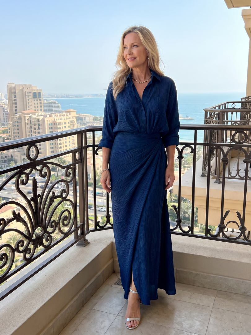 Mirque | Long Sleeve Wrap Maxi Dress