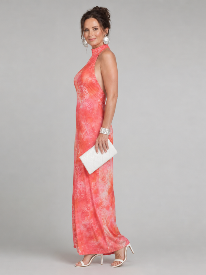Coraline | Halter Printed Maxi Dress