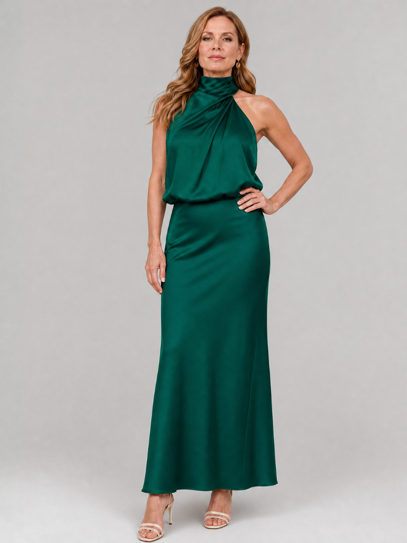 Nopal | Draped Neck Midi Dress