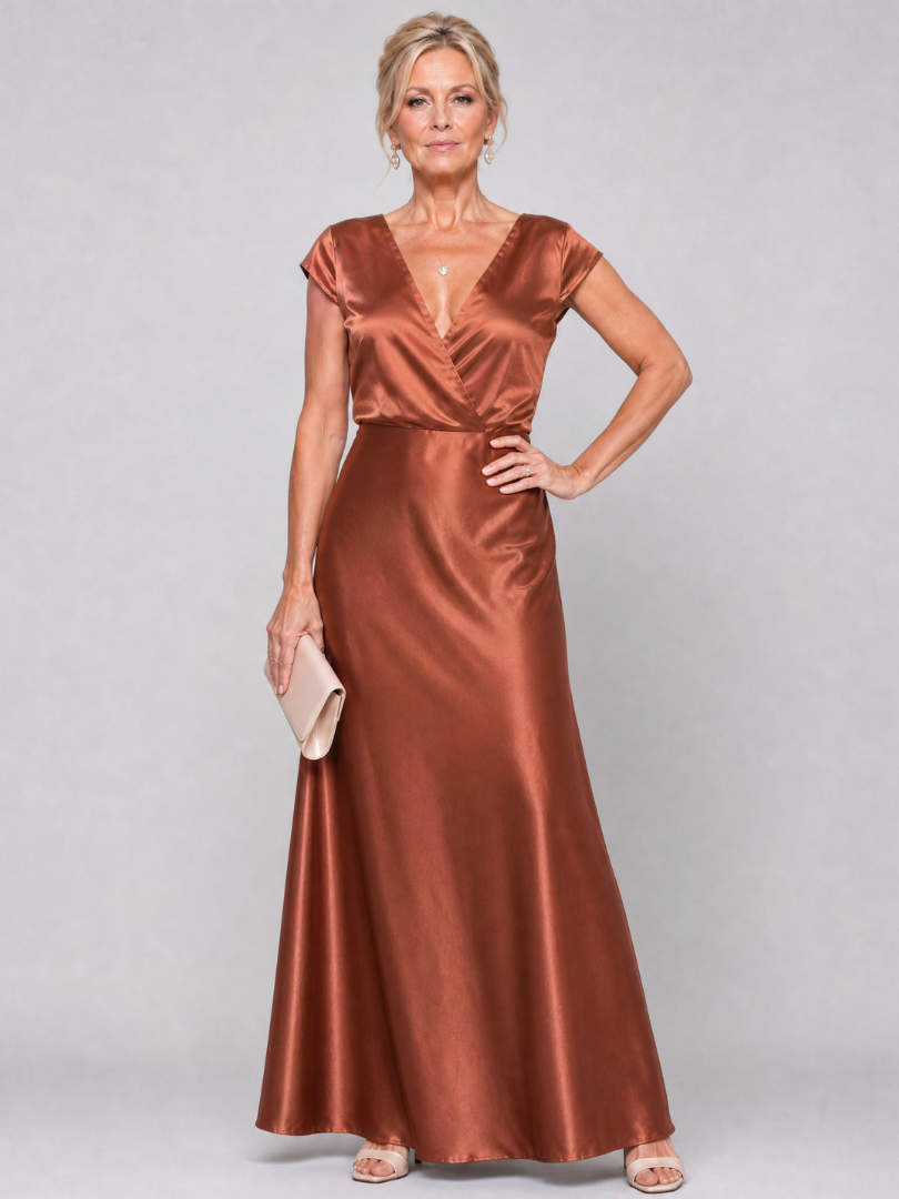 Samouse | Wrap Top Short Sleeve Maxi Dress