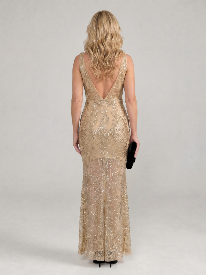 Sirea | Sequin Sheer Midi Dress