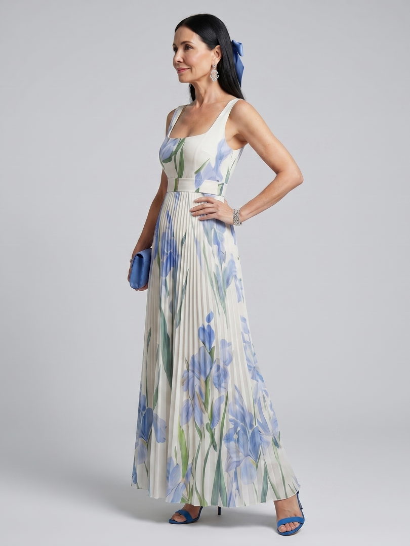 Ophelia | Square Neck Floral Midi Dress