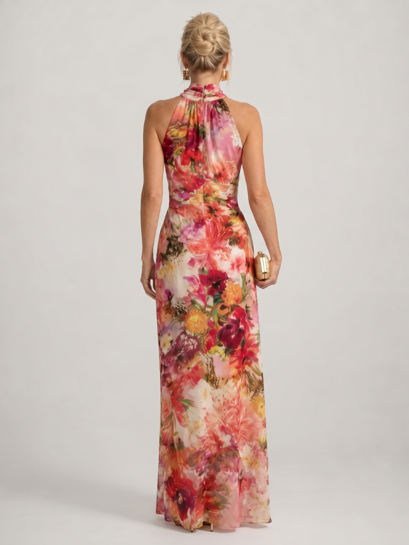 Elisabetta | Halter Floral Maxi Dress