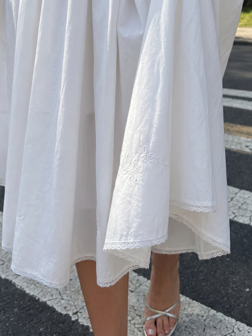 Neime | Sleeveless Button Front Flared Skirt Midi Dress
