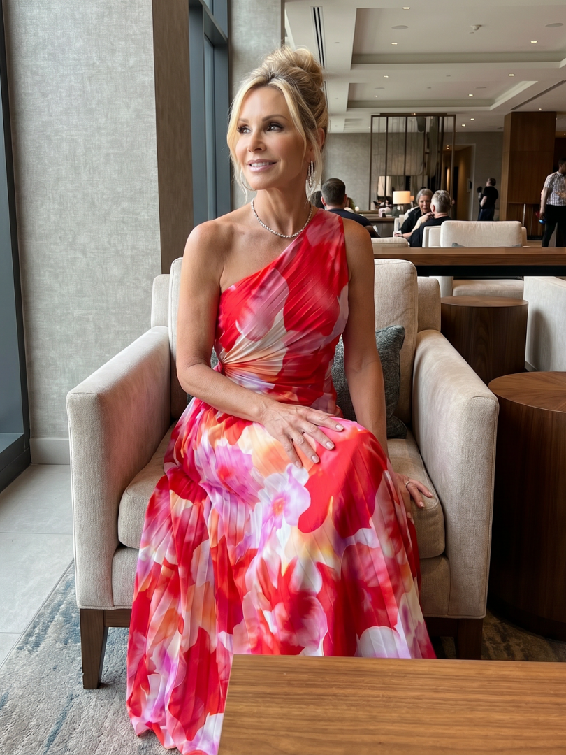 Taya | One Shoulder Pleated Midi Dress