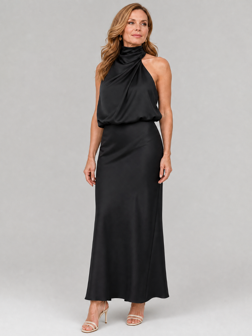 Nopal | Draped Neck Midi Dress