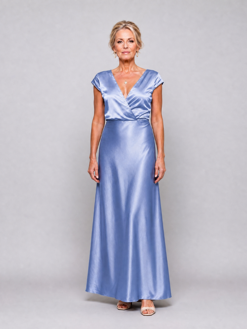 Samouse | Wrap Top Short Sleeve Maxi Dress