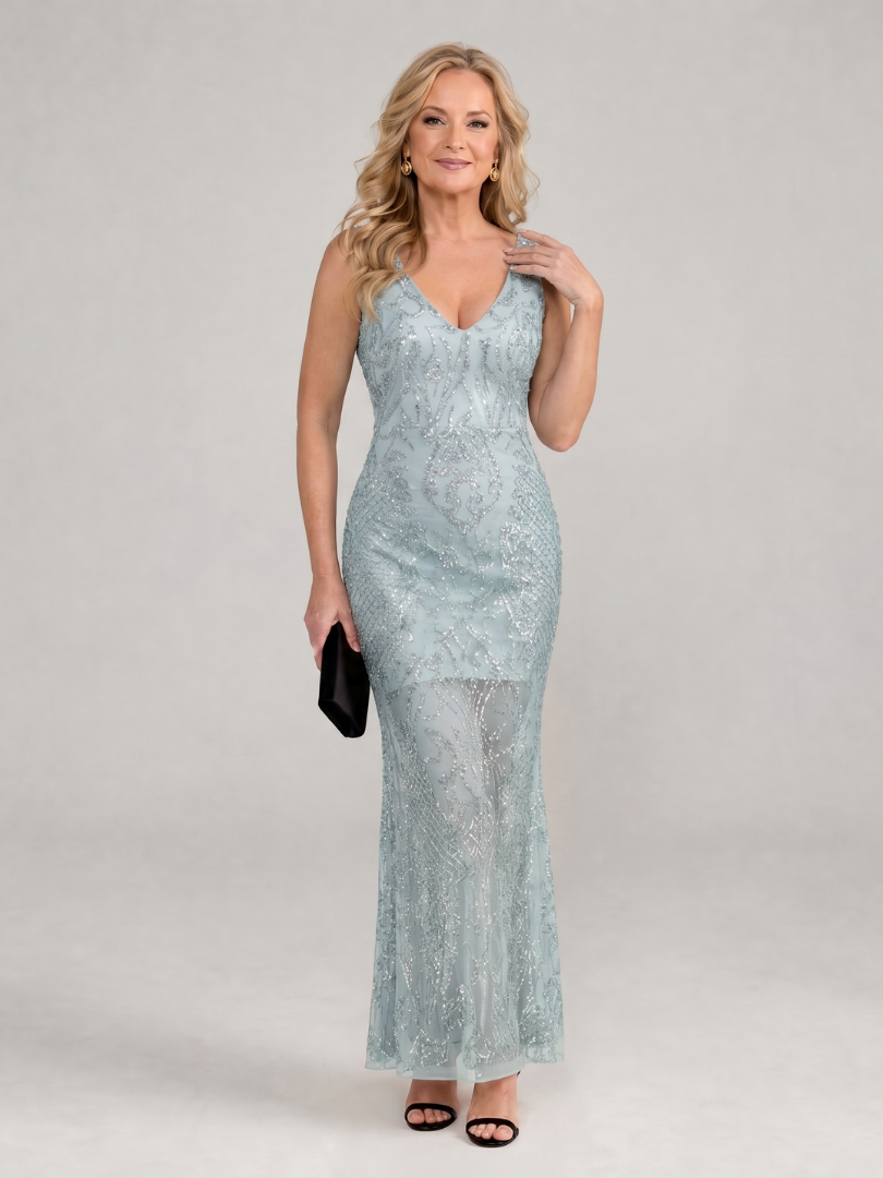 Sirea | Sequin Sheer Midi Dress