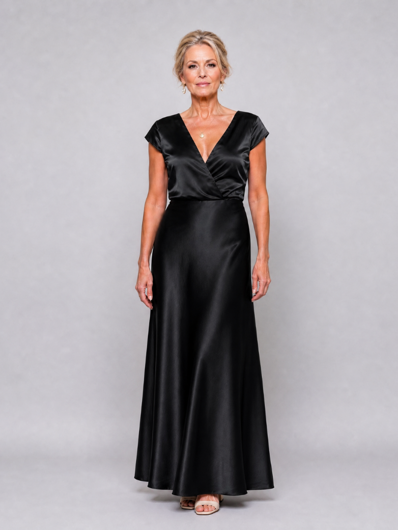 Samouse | Wrap Top Short Sleeve Maxi Dress