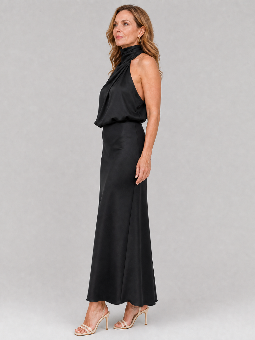 Nopal | Draped Neck Midi Dress