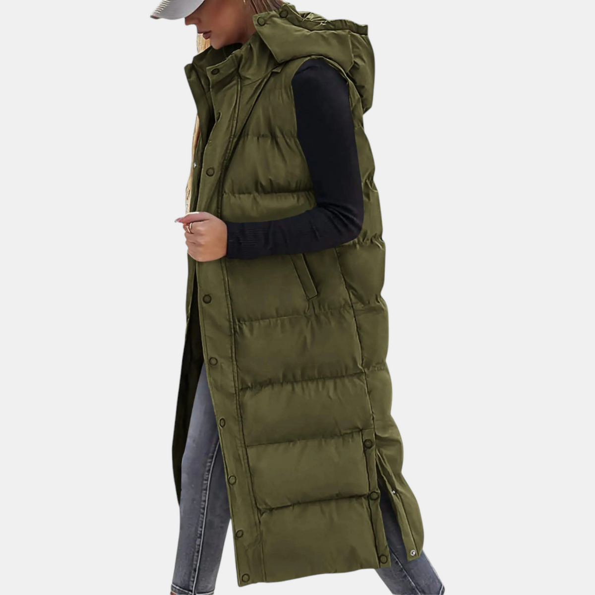 Maxi Hooded Puffer Vest