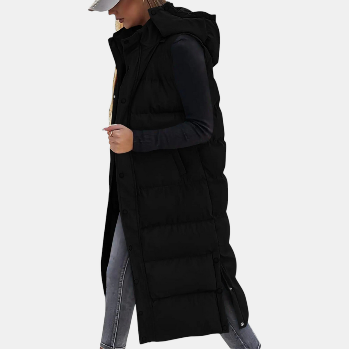 Maxi Hooded Puffer Vest