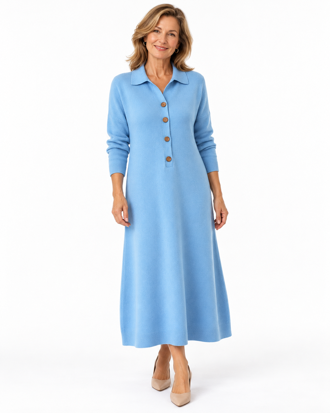 Cynelle | Elegant Button-Front Knit Dress
