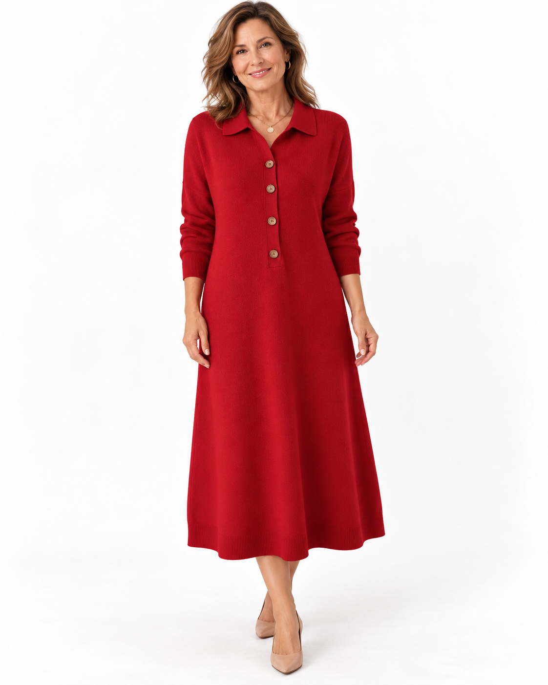 Cynelle | Elegant Button-Front Knit Dress