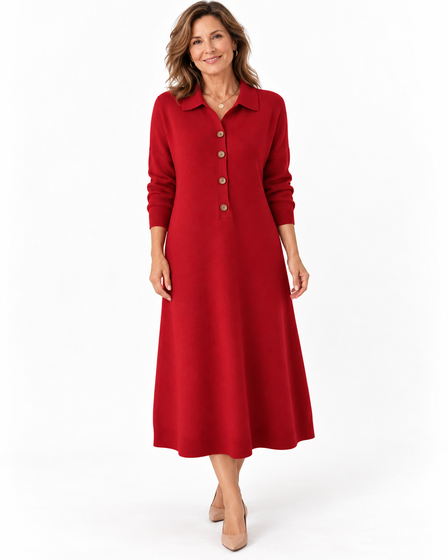 Cynelle | Elegant Button-Front Knit Dress