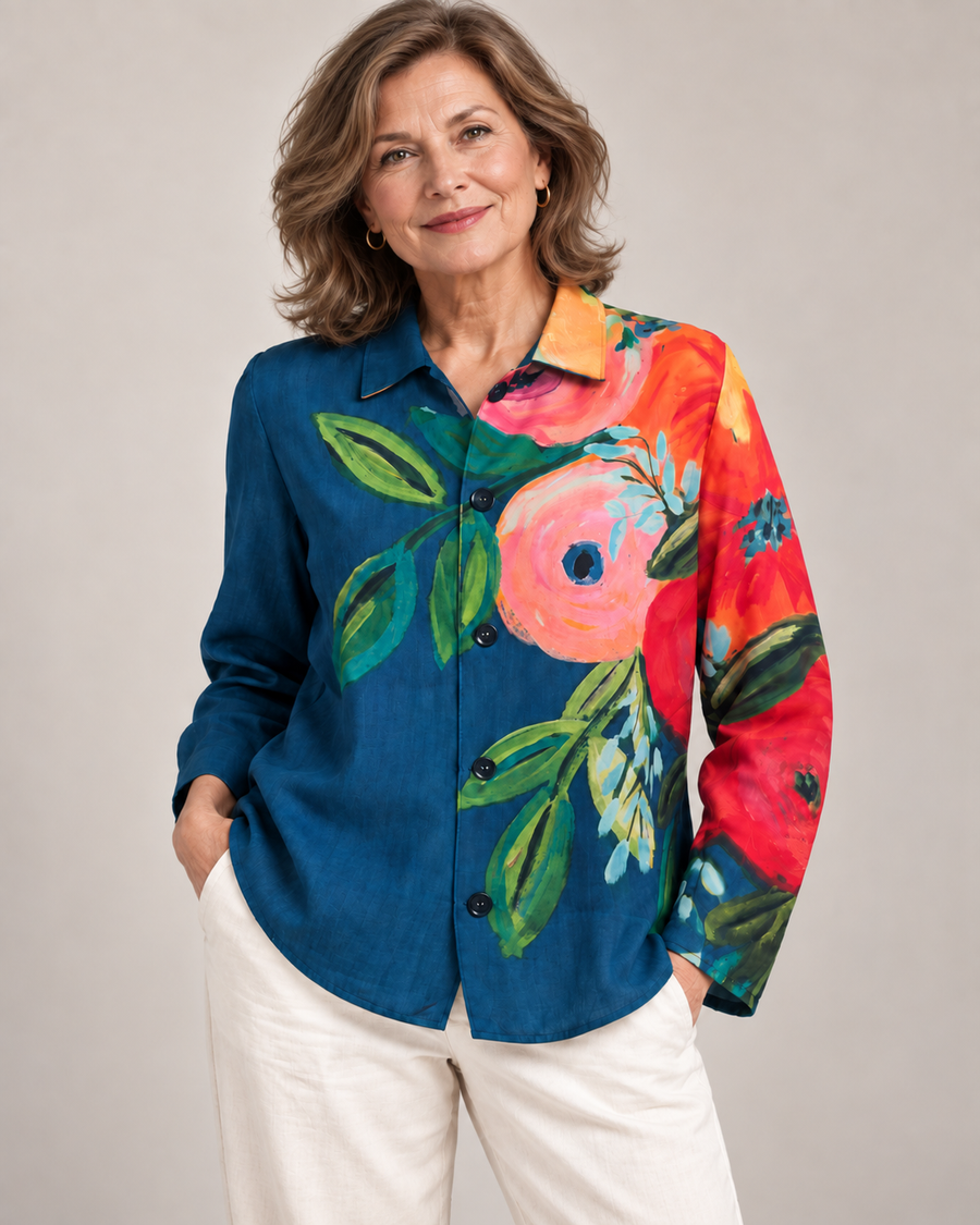 Persephone™ | Artistic Floral Blouse