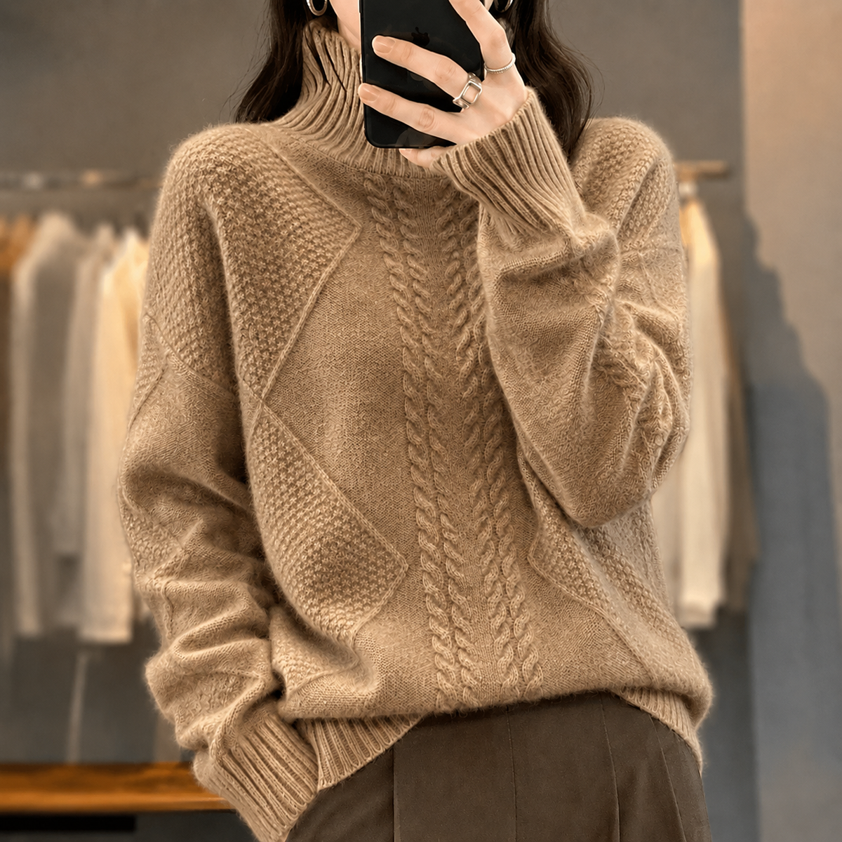 Ellis | Cable-Knit Turtleneck Sweater