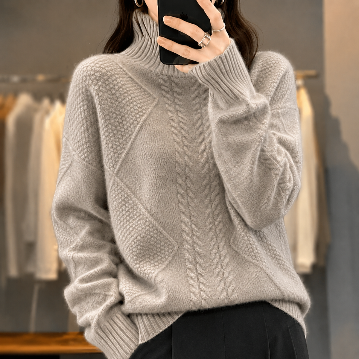 Ellis | Cable-Knit Turtleneck Sweater