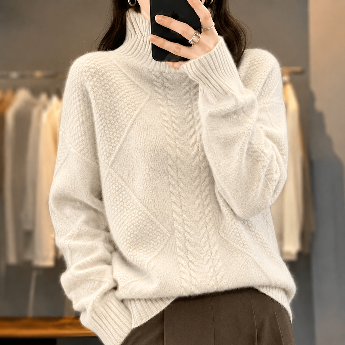 Ellis | Cable-Knit Turtleneck Sweater