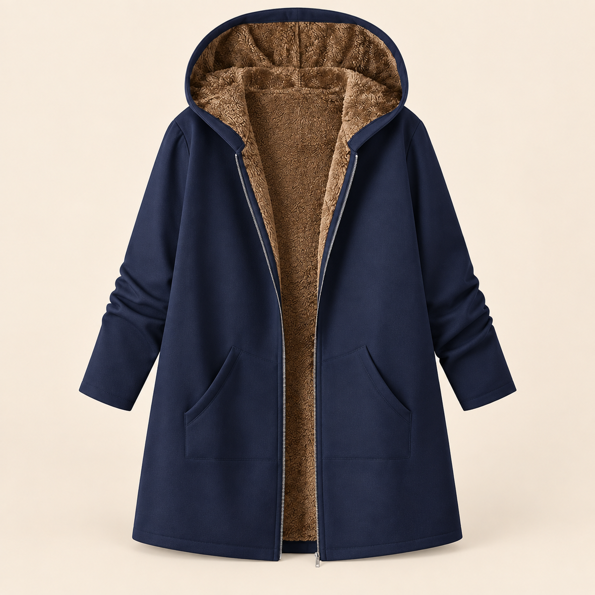 Evelyn | Sherpa-Lined Hooded Coat