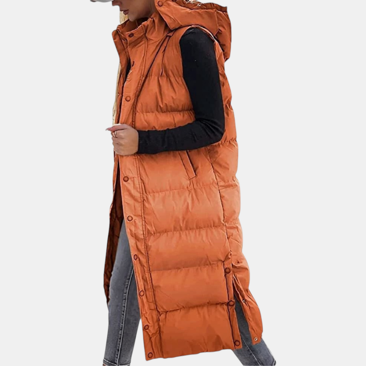 Maxi Hooded Puffer Vest