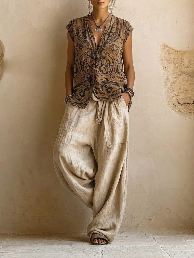 Sofia Linen-Blend Co-ord Set