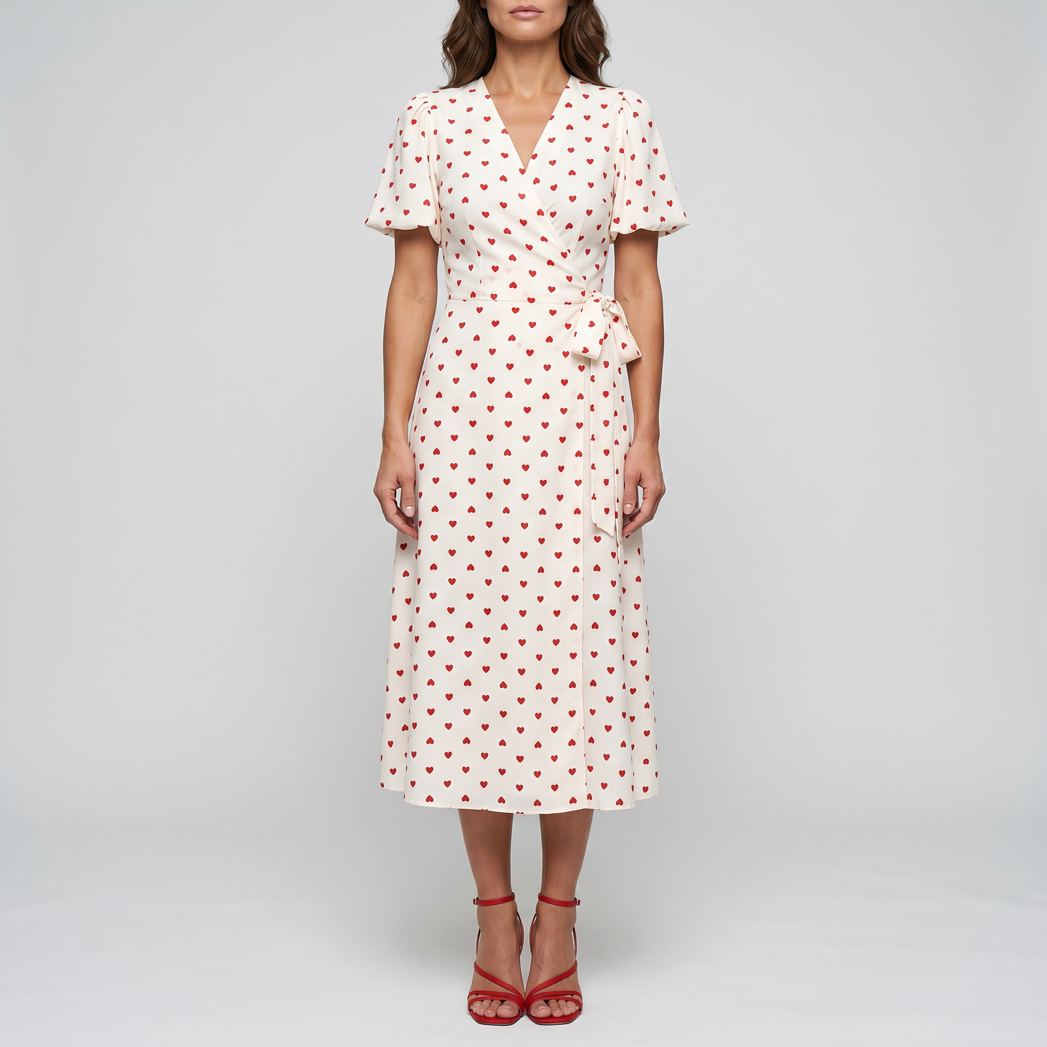 Otelene | Short Sleeve Wrap Floral Print Midi Dress