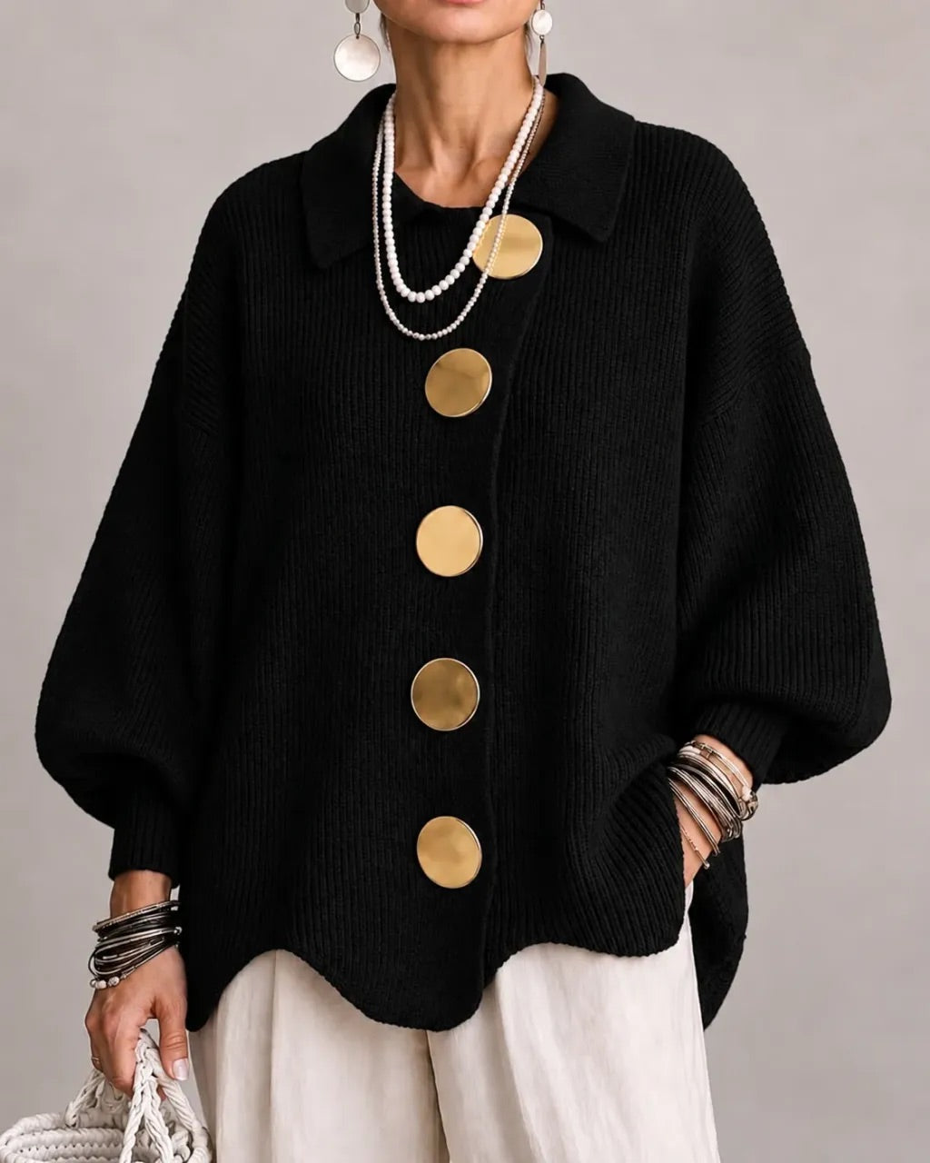 Karina | Oversized Collared Cardigan