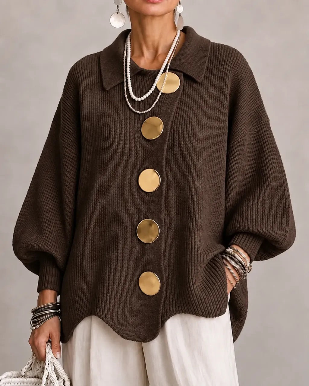 Karina | Oversized Collared Cardigan