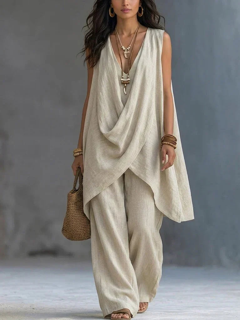 Lila Bohemian Cotton and Linen Set